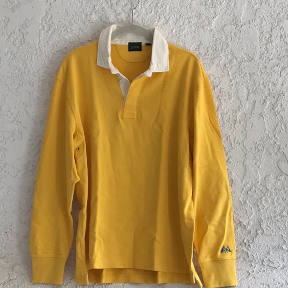 J.Crew Men’s Rugby Shirt Yellow Sz M. NWT